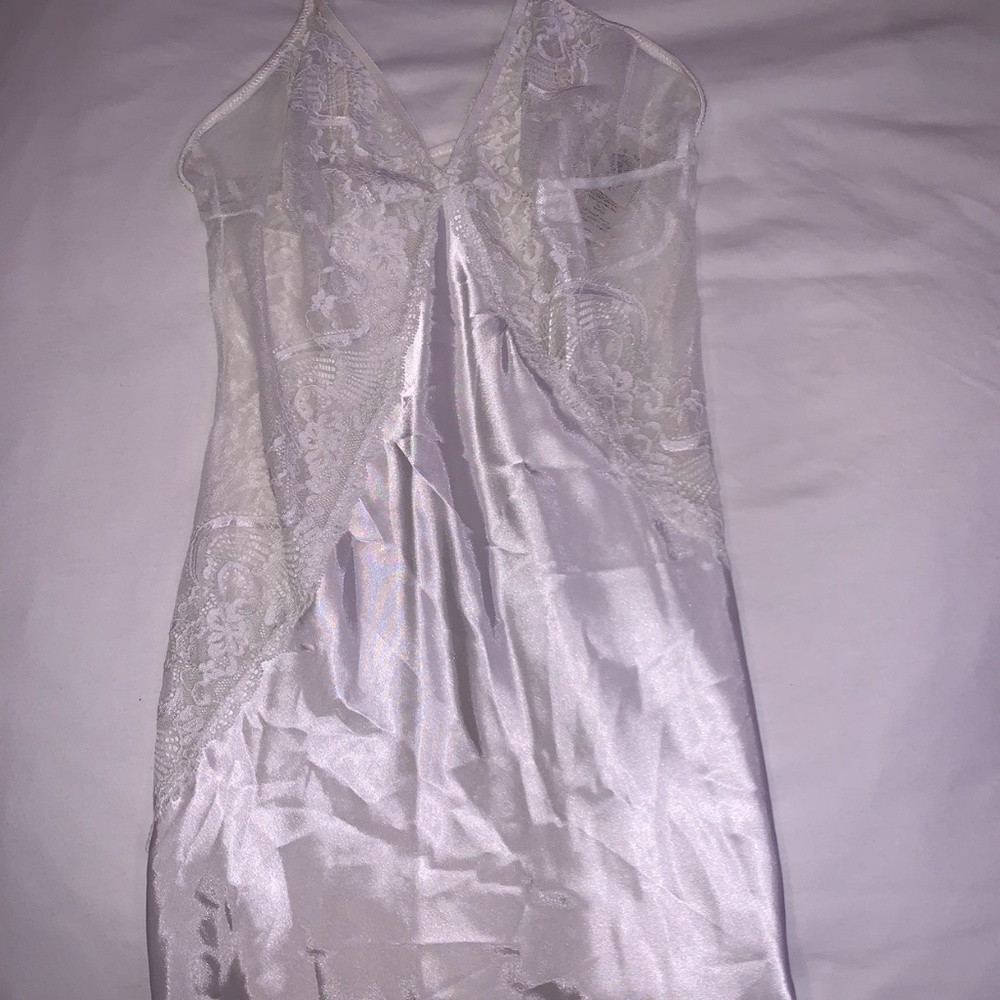 soft silk lace white slip